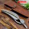 LeafEdge Damascus Folding Knife