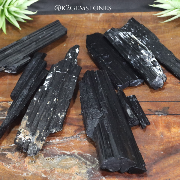 Natural Black Tourmaline (Schorl) Crystal Clusters