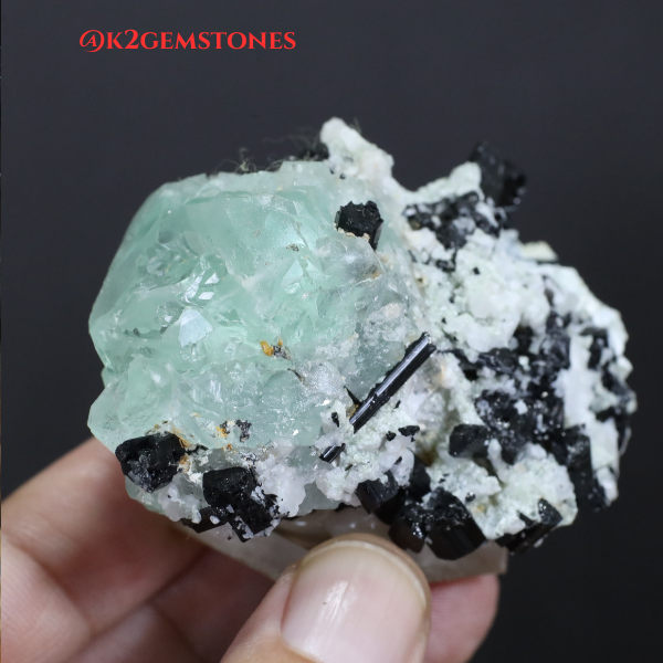 fluorite with black tourmaline