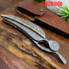 LeafEdge Damascus Folding Knife