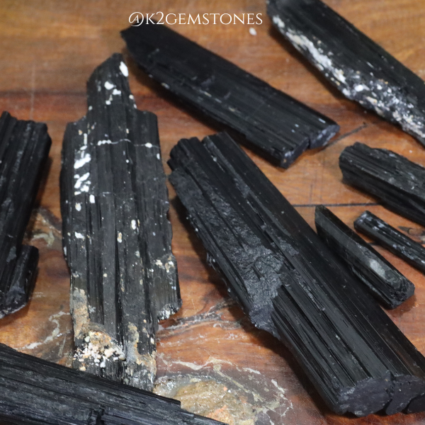 Natural Black Tourmaline (Schorl) Crystal Clusters