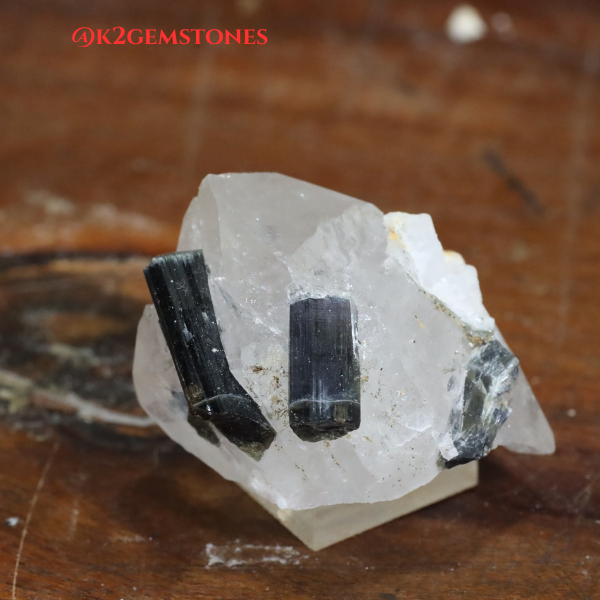 Tourmaline Crystals with Green Cap on Quartz & Albite