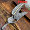 LeafEdge Damascus Folding Knife