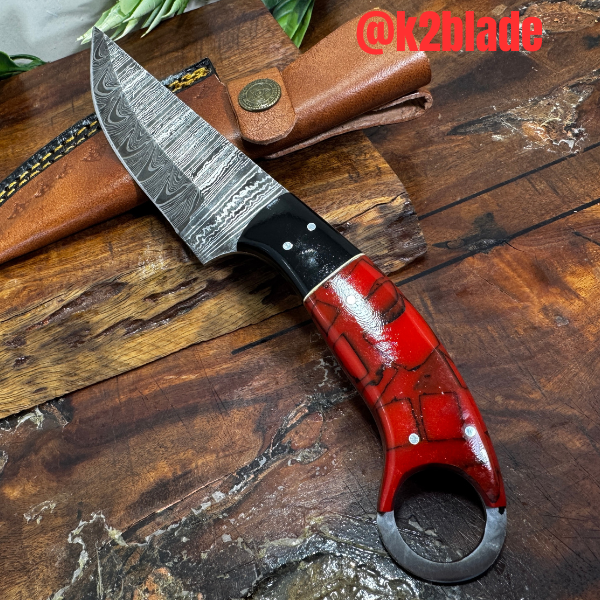 Damascus Steel Fix Blade Knife