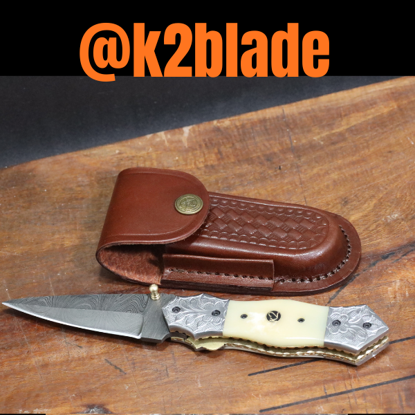 Heritage Ivory Damascus Folder knife
