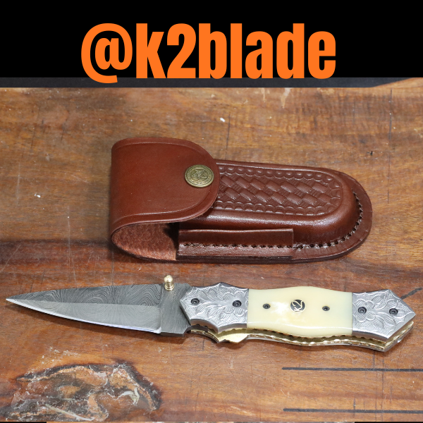 Heritage Ivory Damascus Folder knife