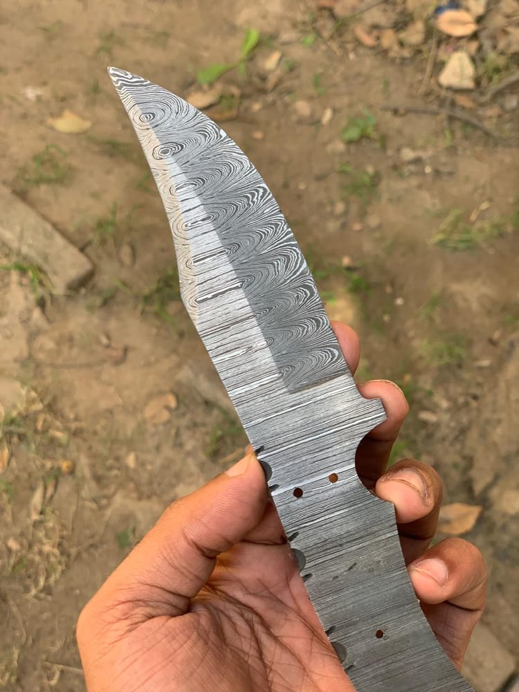 Damascus bowie blank