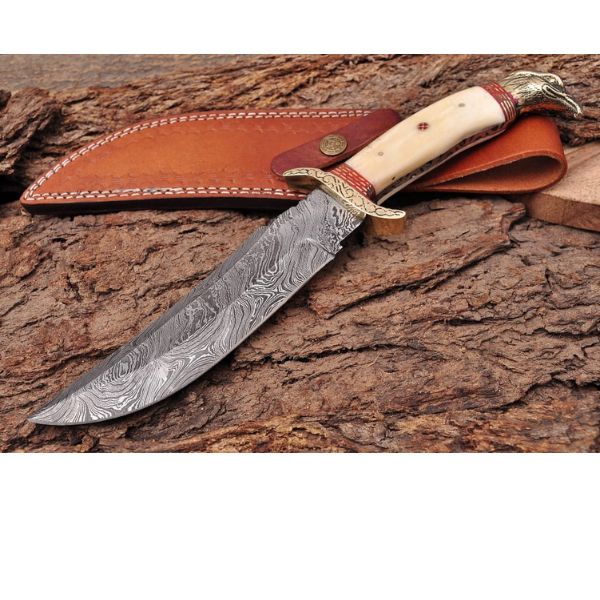 Pale handle camp knife